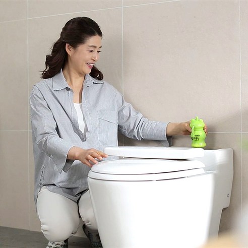 변기 청소, 이제 간편하게 하비비 청개구리 자동 변기세정제로!