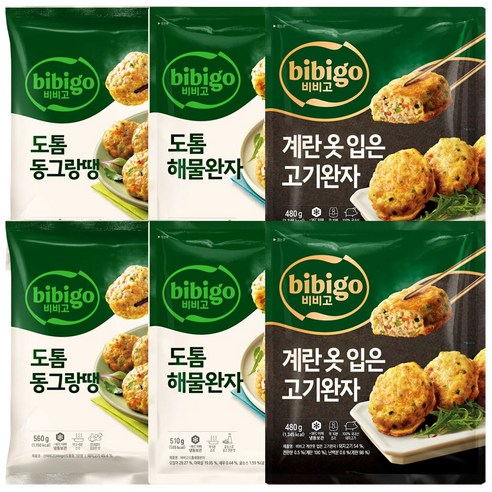비비고 도톰 동그랑땡 560g + 도톰 해물 완자 510g + 계란옷 입은 고기 완자 480g, 1세트, 총 1.55kg 동그랑땡반죽