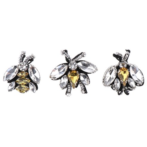 Ursmart 3 개/대 꿀벌 크리스탈 라인 석 Diamante Applique 패치 Embellishments, 설명