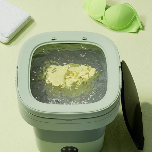 독일 기술 미니 세탁기 휴대용 접이식 세탁기 블루라이트 살균 소형 탈수기 속옷 수건 양말, 핑크 프리미엄