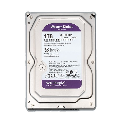 화인츠 WD Purple CCTV 보안용 HDD 하드디스크, 1TB wdb-1201 Best Top5