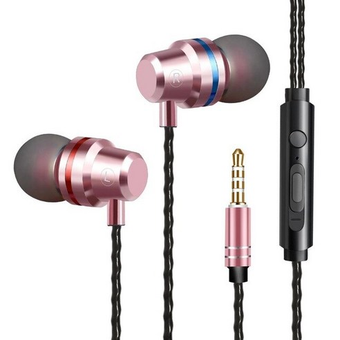 [XIG] Olhveitra 유선 이어폰 귀 컴퓨터 아이폰 삼성 Pc 3.5Mm Auriculares 스테레오 헤드셋 게이머 핸즈프리 마이크, 하나, 스타일 B 장미