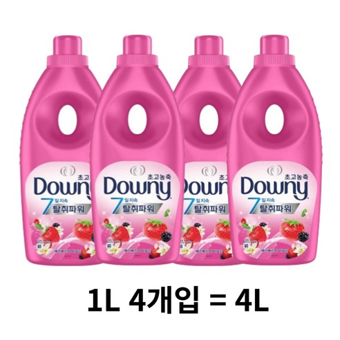 다우니 초고농축 핑크 베리베리와 바닐라크림향 본품, 4L, 1개