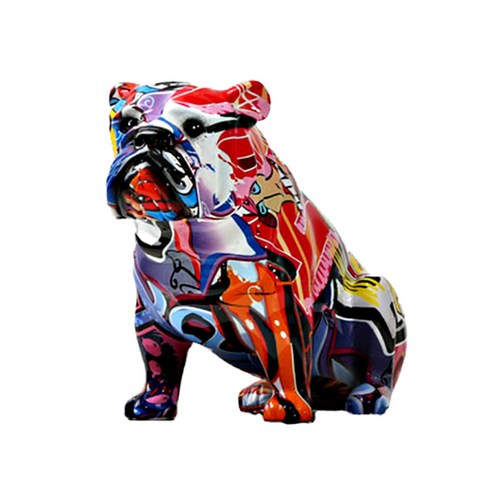 귀여운 불독 조각품 소장 동물 개 동상 인테리어 가정 장식, 여러 가지 빛깔의, 수지