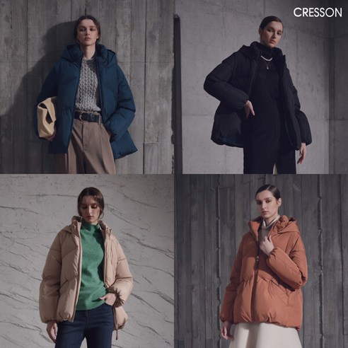 크레송 CRESSON 23FW 퀼팅 시베리안 하프 다운 점퍼 1종