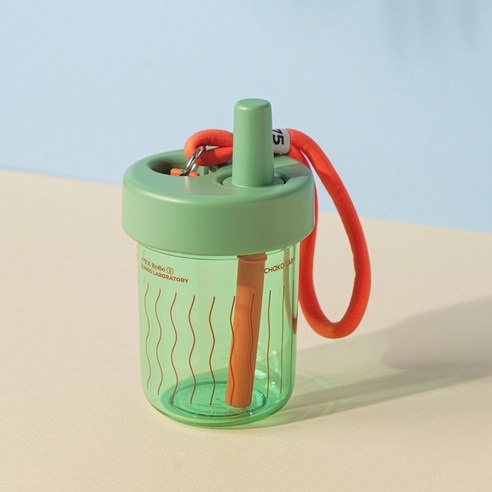 차코랩 트라이탄 빨대컵 캠핑 야외 사무실 진공 텀블러 휴대용 450ml, 트라이탄450ml, 그린, 1개