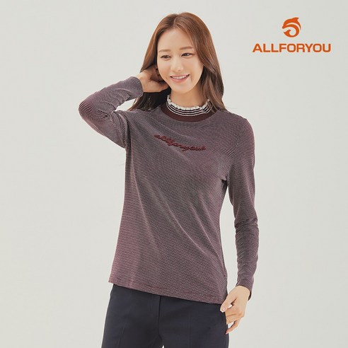 [올포유] [FW] [모델착장] 여성 자수 티셔츠 ALTHK8221-415