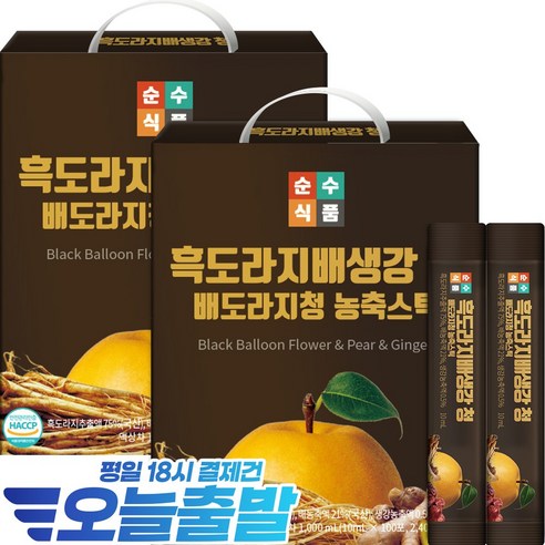 순수식품 흑도라지 배 생강 청 스틱, 10ml, 200개