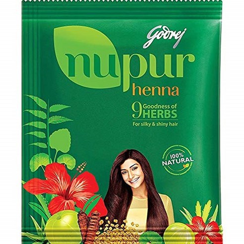 인도 누푸르 천연 헤나 가루 셀프 새치 염색약 400g 5팩, 5개