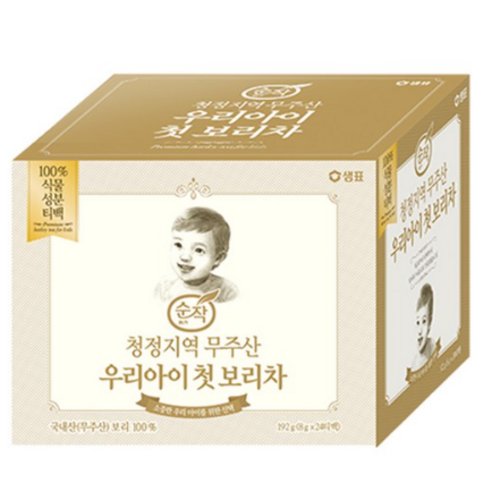 순작 청정지역 무주산 우리아이 첫 보리차 24p, 보리맛, 192g, 1개