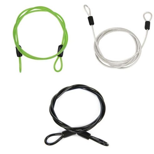 3Pcs 자전거 잠금 스쿠터 U-잠금 잠금 로프 이중 루프 높은 의무 보안 루프, 설명, PVC 스틸 알루미늄, 녹색, 검정, 은