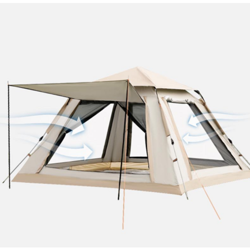 간편 텐트 원터치 5인용 텐트 캠핑 연베이지: 야외 모험가의 필수품