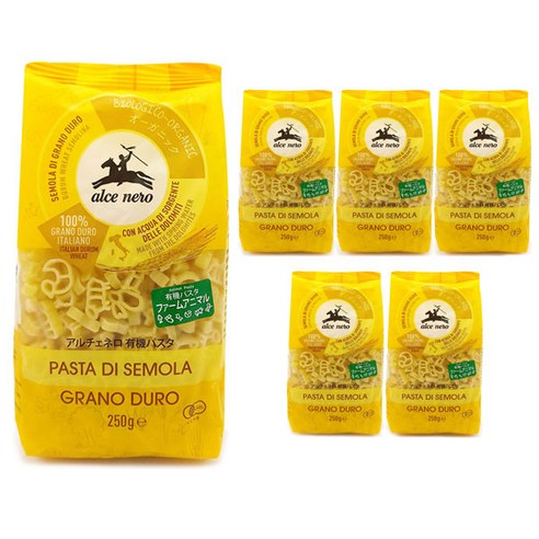 알치네로 유기농 동물모양 파스타 (키즈용) 250g*6개, 1개, 250g