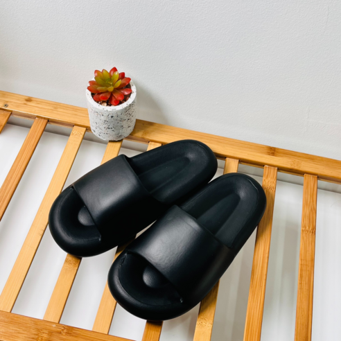 리브더봄 층간소음 거실화 사무실 화장실 푹신한 구름 슬리퍼, 1개, 블랙(black)