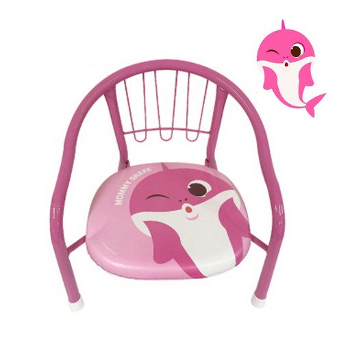 핑크퐁 엄마상어 분홍 삑삑이 의자 돌아기 유아 좌식의자 철제의자