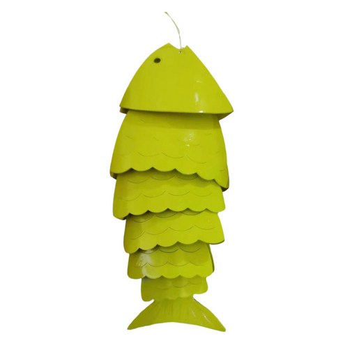 색깔 Kois 물고기 바람 종소리 금속 옥외 실내 펀던트 장신구 기술, 18x6cm, 철, 노란색