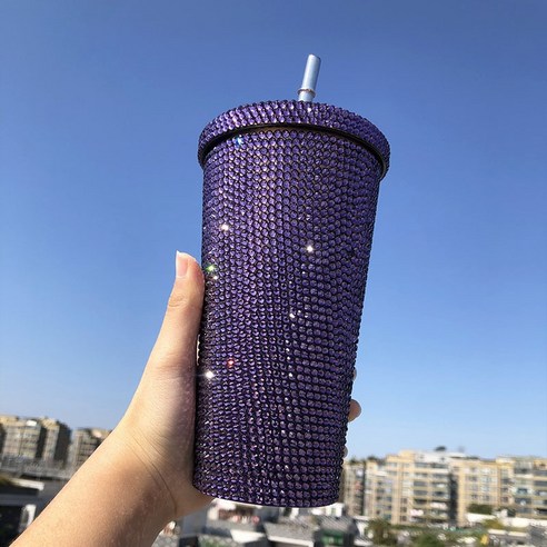 ZZJJC 아이디어 보온병 아이디어 텀블러 아웃도어 보온병, 짙은 자색, 500ml