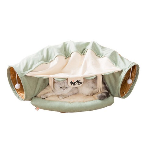 밀크펫 고양이집 터널 녹차