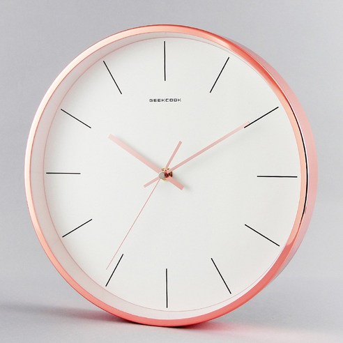 큐랑 북유럽 심플 벽시계 30cm, 레드