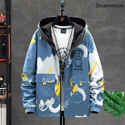 Sevenmoon 남자 재킷 코트 남성복 가을 바람막이 코트 빅사이즈 M-8XL Sevenmoon 남자 재킷 코트 남성복 가을 바람막이 코트 빅사이즈 M-8XL