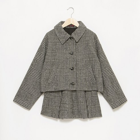 러브톡식 여아 체크 재킷 셋업 치마세트 유아하객룩