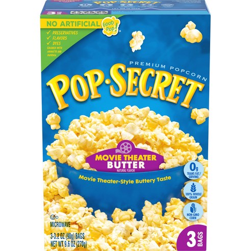 Pop Secret 팝시크릿 영화관 버터맛 팝콘 85g 30개입, 30개