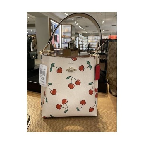 코치 COACH 몰리 버킷 22 숄더 크로스바디 백 지갑 하트 체리 프린터 가방 여성