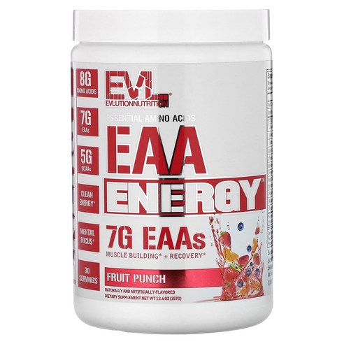 EVLUTIONNUTRITION EAA 에너지 필수아미노산 프루트 펀치 맛, 2개, 357g