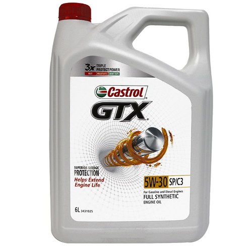 CASTROL 캐스트롤 GTX 5W30 SN C3 6L 겸용 엔진오일, 1개, GTX 5W30 6L, 6ml