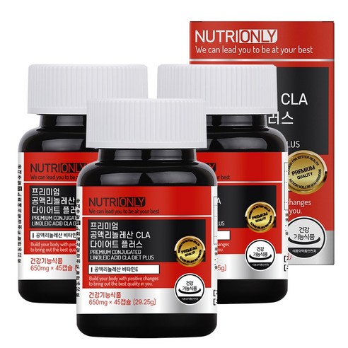 뉴트리온리 프리미엄 공액리놀레산 CLA 다이어트 플러스, 45캡슐, 3개, 45정