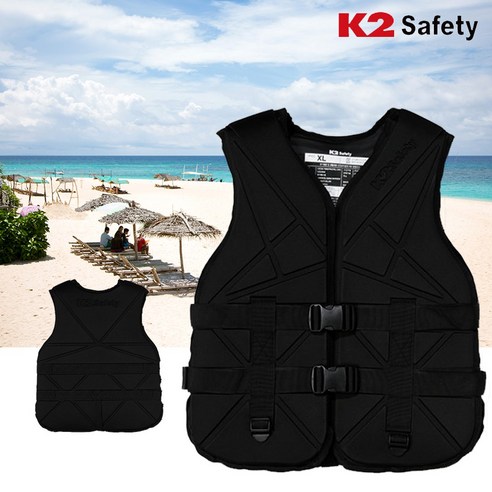 K2 safety 구명조끼 부력복 낚시조끼 수영조끼 슬림구명조끼 구명복, 블랙