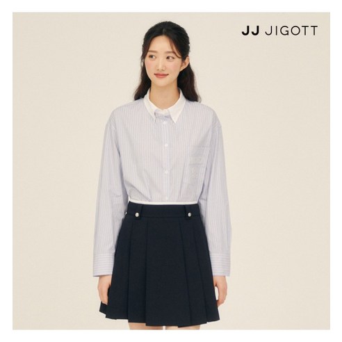 JJ지고트 버튼 다운 스트라이프 블라우스 GP3A0BLJ11925751