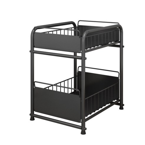 공간 활용의 마법, 에스홈 슬라이딩 철제 선반 블랙