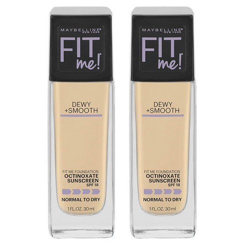 메이블린 핏 미 파운데이션 듀이 + 스무스 옥티녹세이트 노멀 투 드라이 30ml, 2개, 105 Fair Ivory