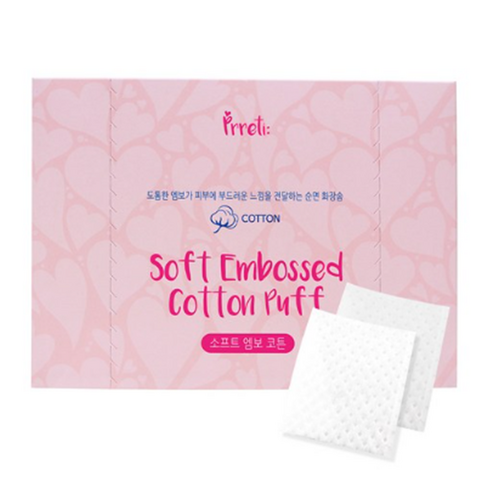 프레티 소프트 엠보 코튼 화장솜, 500개입, 6개