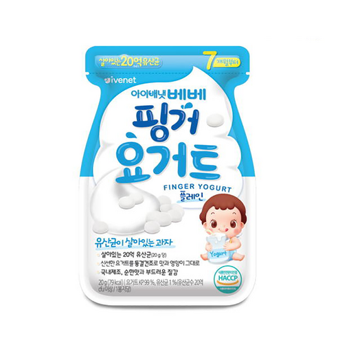 아이배냇 핑거 요거트, 플레인, 20g, 3개