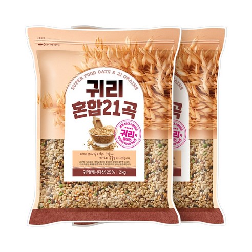 현대농산 귀리 혼합 21곡 4kg (2kgx2봉), 2개