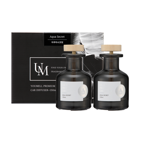 유멜프리미엄카 디퓨저 방향제(150ml)2p, 2개, 블랙체리향(150ml)