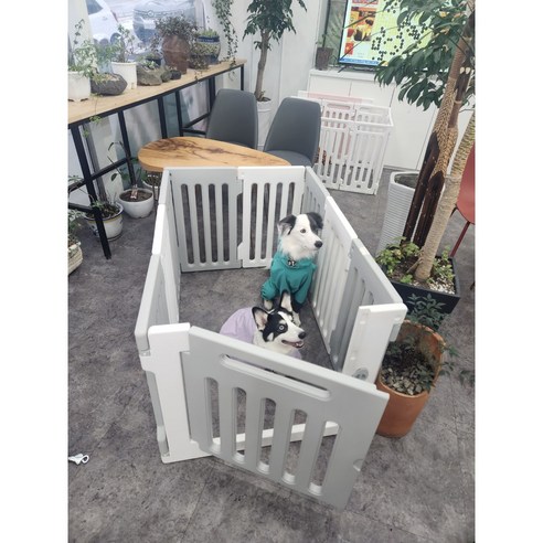 키워보리 다용도울타리 70CM 강아지안전문 8+1P (CMER122), GREY, 1개
