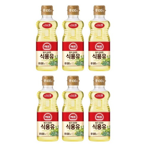해표 식용유, 250ml, 6개