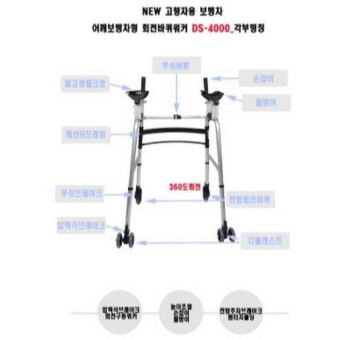 노인의 독립성과 안정성을 향상시키는 복지용구보행기 DS-4000