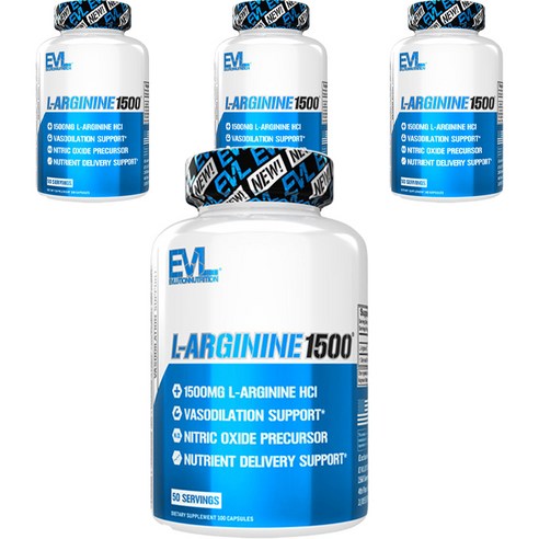 EVLUTIONNUTRITION L-아르기닌 1500mg 캡슐, 100정, 4개 
헬스보충식품