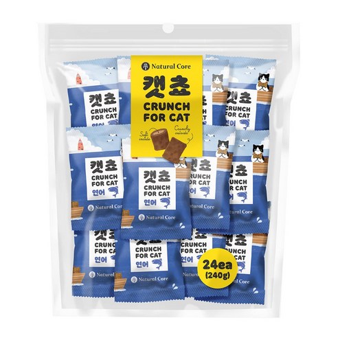 네츄럴코어 캣쵸 대용량 고양이간식, 연어, 240g, 1팩