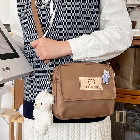 소풍 브라운베어 미니백 크로스백 핸드폰가방 숄더백 인형가방