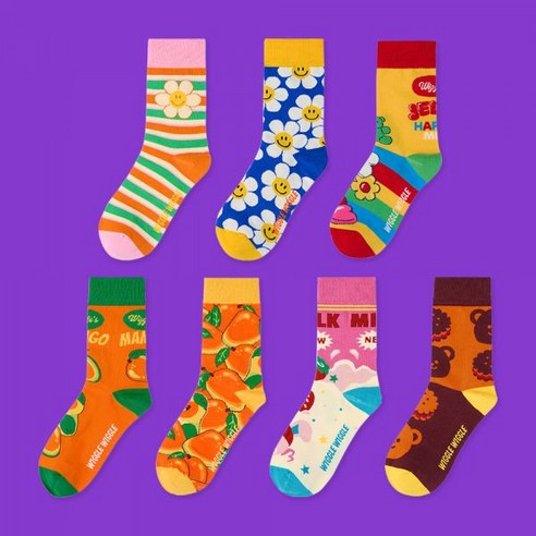 밋밋한 일상에 위글위글 한 방울! 개성만점 스트라이프 양말 위글위글양말