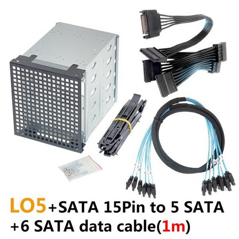 ZhenLoong 나사가 있는 하드 드라이브 디스크 인클로저 어댑터 SATA SAS HDD 케이지 랙 3x5.25 인치5x3.5, 07 Option_0 CHINA, 1개