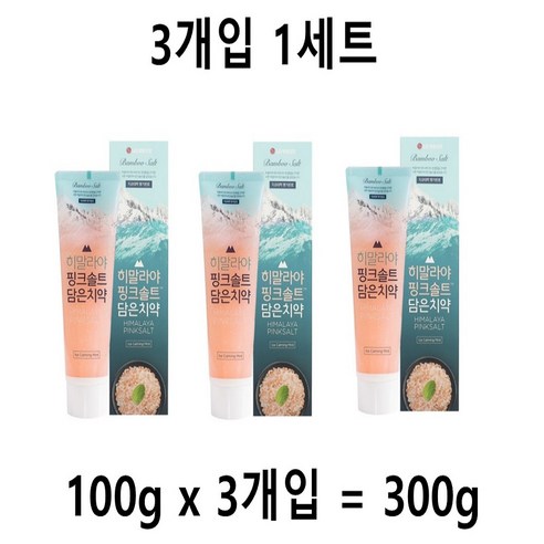 히말라야핑크솔트 담은치약 아이스민트 브라이트닝, 100g, 3개