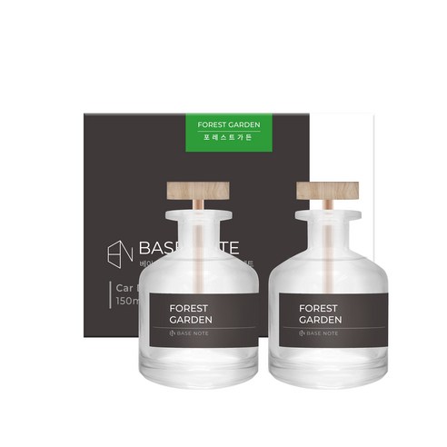 베이스노트 차량용 대용량 디퓨저 150ml, 2개, 포레스트가든