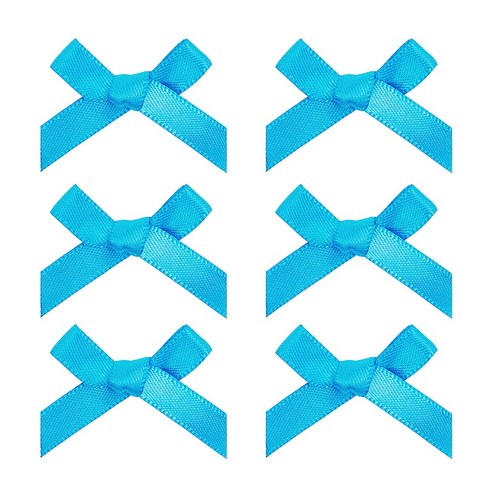 드림팩토리 공단 새틴 미니 리본 장식 6mm 완성리본, 100개, 02 블루