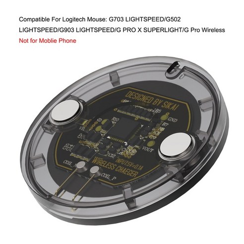 키보드 악세사리 Logitech G502 X G703 GPW2 G Pro 용 Qi 무선 마우스 모듈 초경량 쉘 파워플레이 충전, CHINA, 09 Transparent
